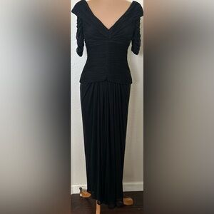 Alex Evenings Black Ruched Gown